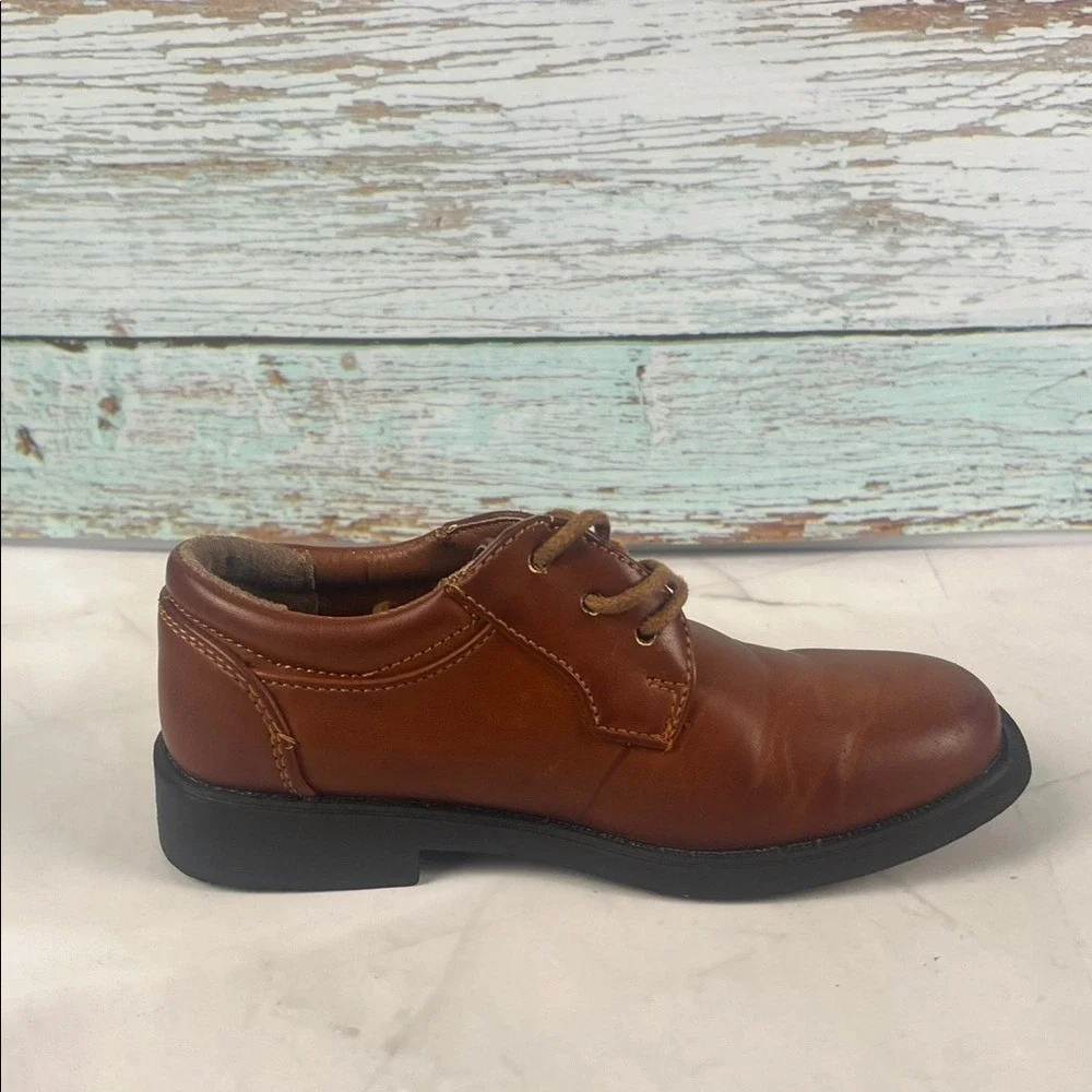 Josmo Dress Shoes Kids Size 8 Brown Lace‎ Up Oxford Formal Lug Sole